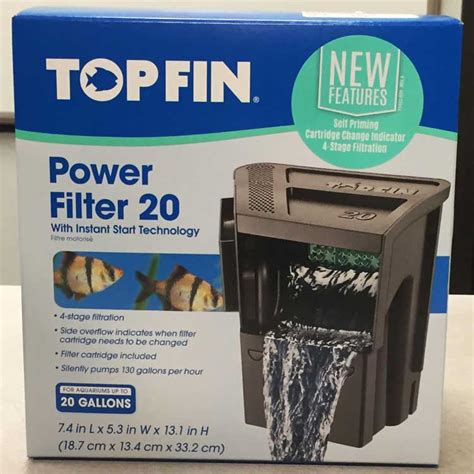 top fin 20 gallon aquarium filter|top fin power filter 20g.